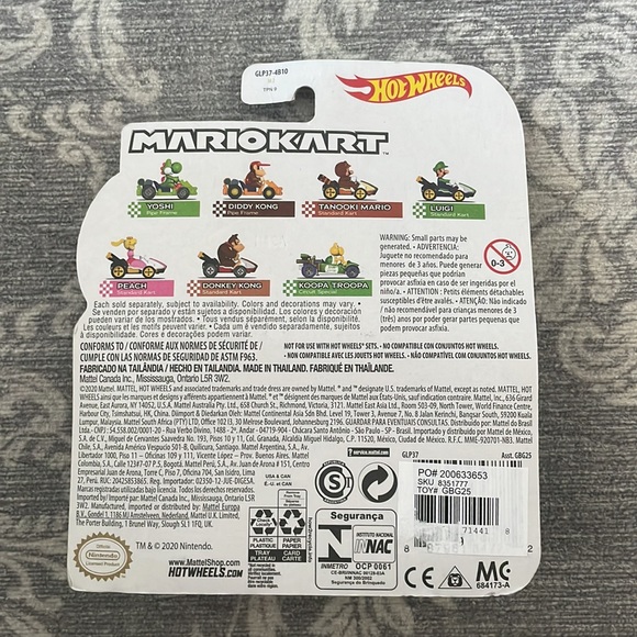 Nintendo Toys Hot Wheels Mario Kart Luigi Standard Kart Diecast By